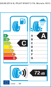 EU-Reifenlabel Michelin Pilot Sport 5 FSL XL